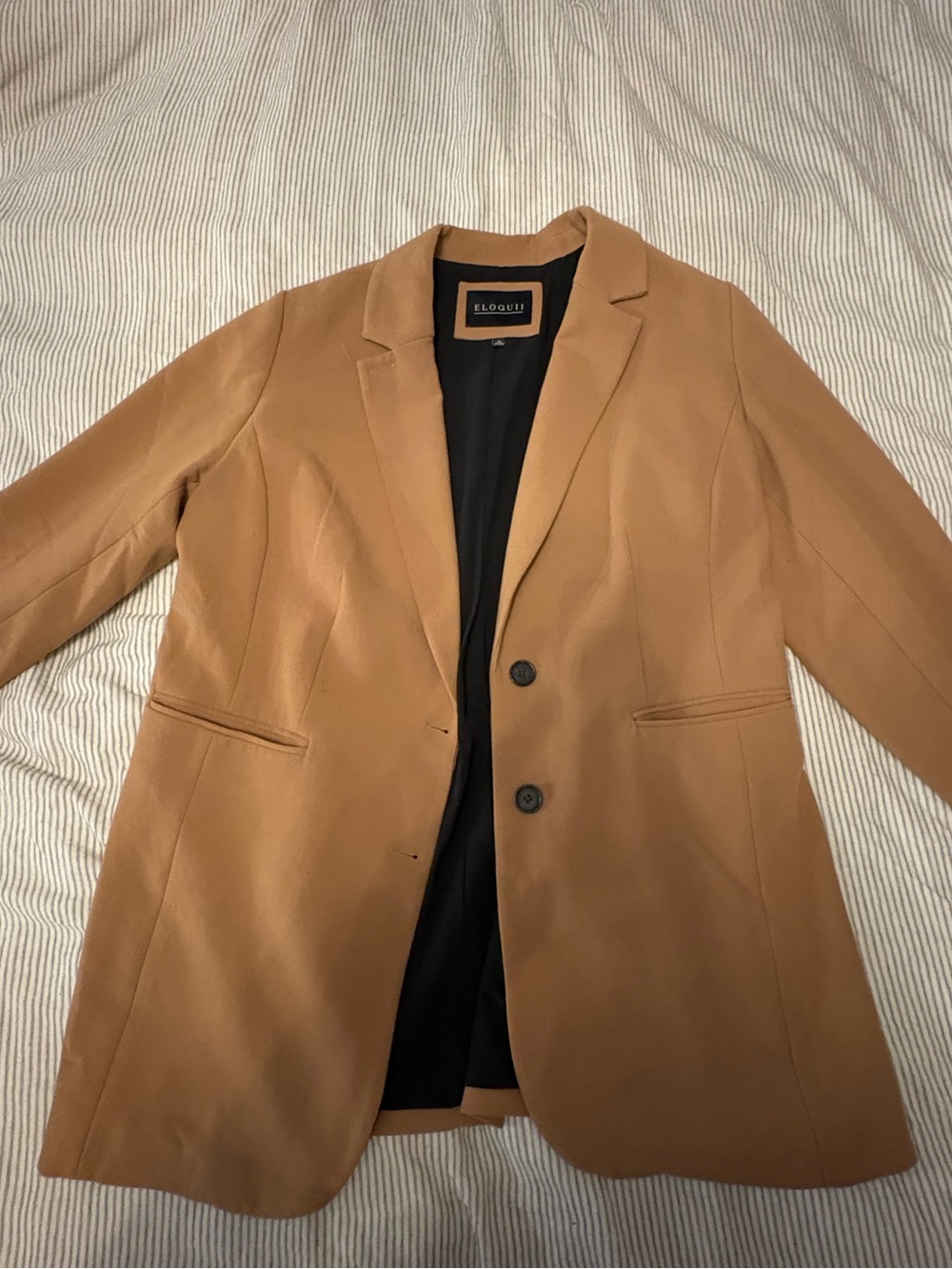 Eloquii Women's Tan Single-Breasted Blazer